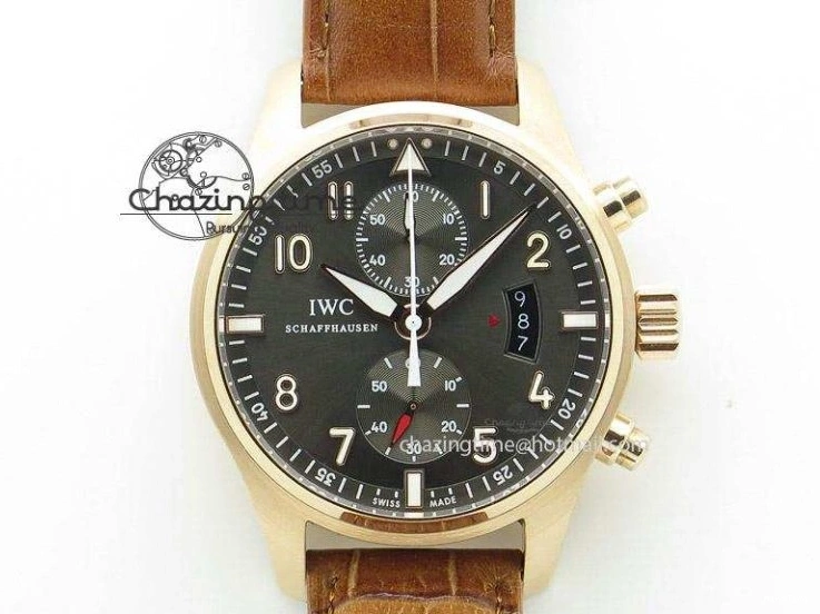 MIROTIME 0208 Pilot Chrono RG 3878 ZF Best Edition Grey Dial On Brown Leather Strap A UrbanChic 7330
